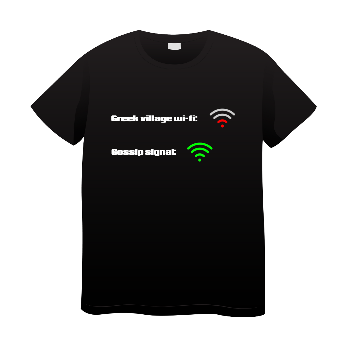 T-shirt Memes Greek Village Wi-fi - Gossip Signal