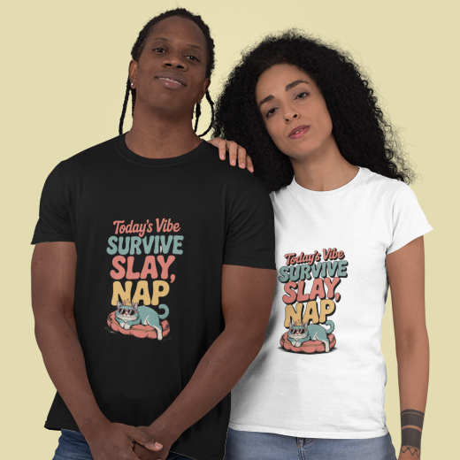 T-shirt Memes Today's Vibe Survive, Slay, Nap