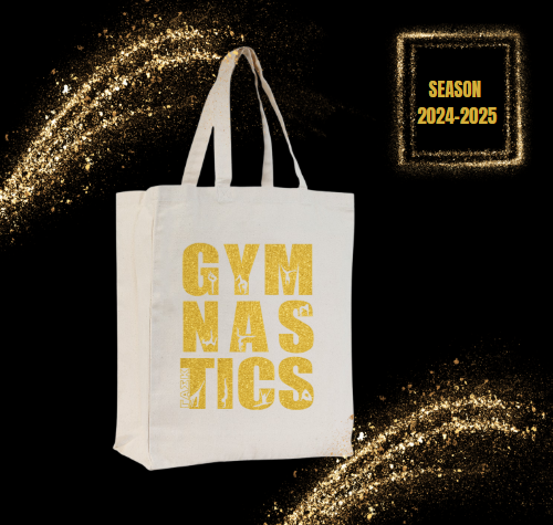 Tote bag Μαύρη GOLD GLITTER Gymnastics ΓΑΣ Καλύβια season 2024-2025