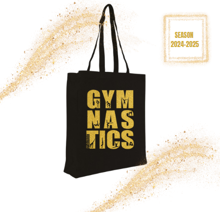 Tote bag Μαύρη GOLD GLITTER Gymnastics ΓΑΣ Καλύβια season 2024-2025