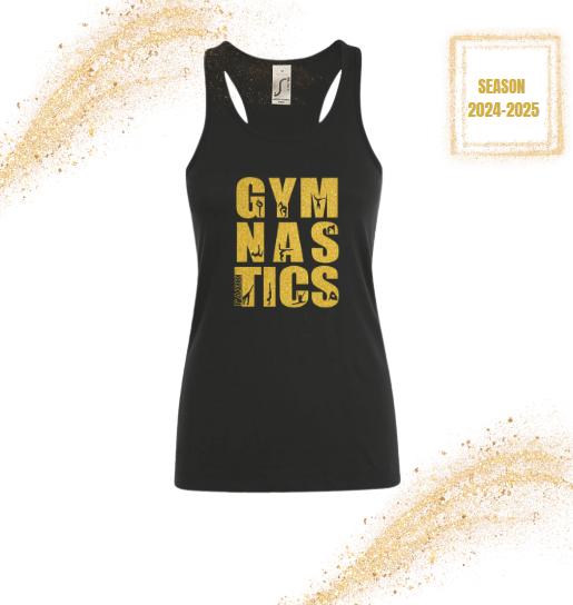 Μπλουζάκι αμάνικο ενηλίκων Gold Glitter Gymnastics ΓΑΣ Καλύβια season 2024-2025
