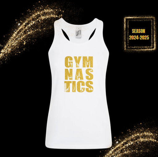 Μπλουζάκι αμάνικο ενηλίκων Gold Glitter Gymnastics ΓΑΣ Καλύβια season 2024-2025