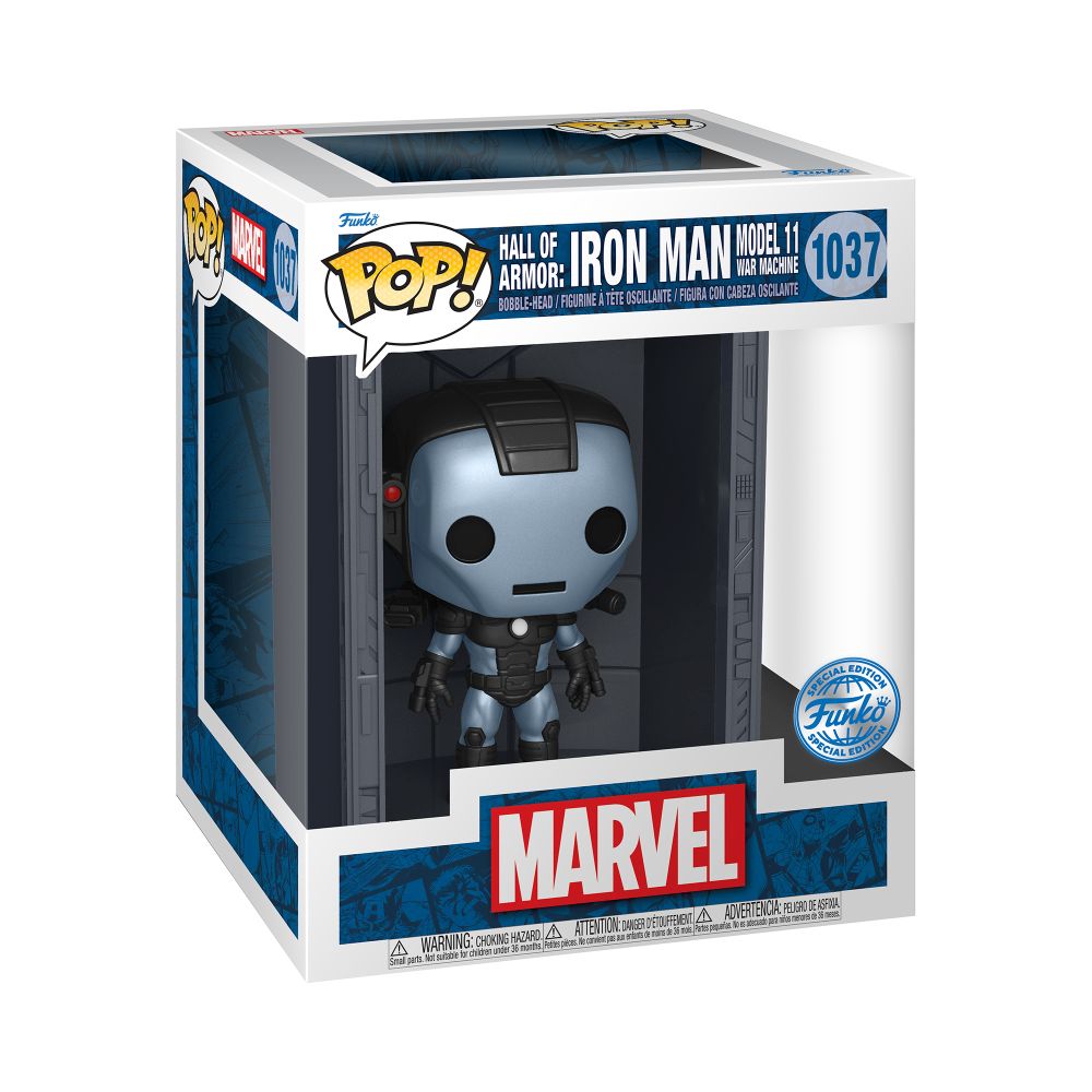Funko Pop! Deluxe: Marvel Hall of Armor: Iron Man Model 11 War Machine (Mettalic) (PX Previews Exclusive) #1037 Bobble-Head Vinyl Figure