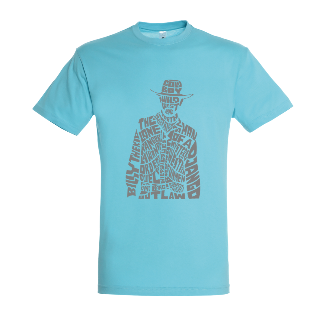 T-shirt με ψηφιδωτή σταμπα Typograhy Cowboy