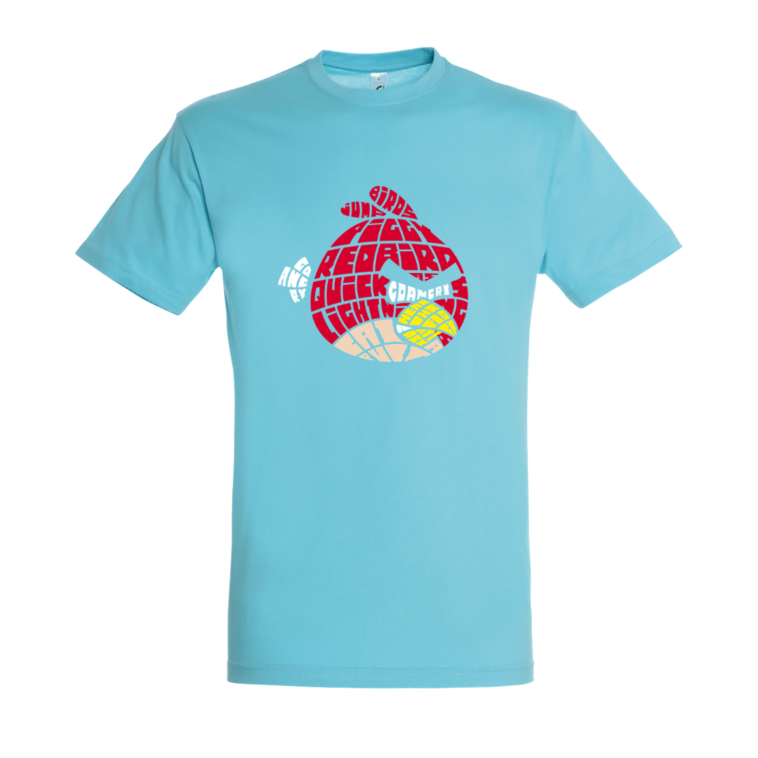 T-shirt με ψηφιδωτή σταμπα Typograhy Angry Birds