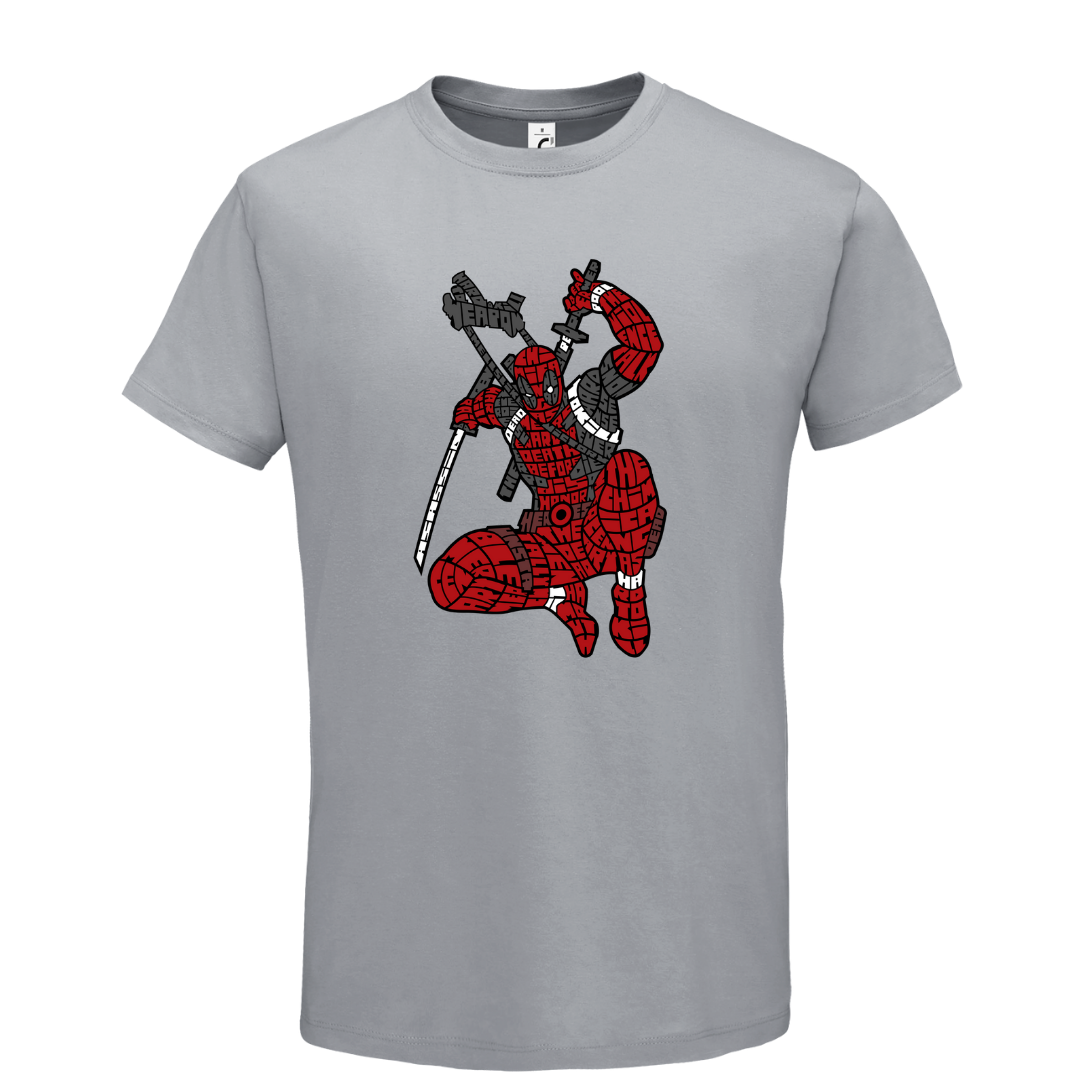 T-shirt με ψηφιδωτή σταμπα Typograhy Deadpool