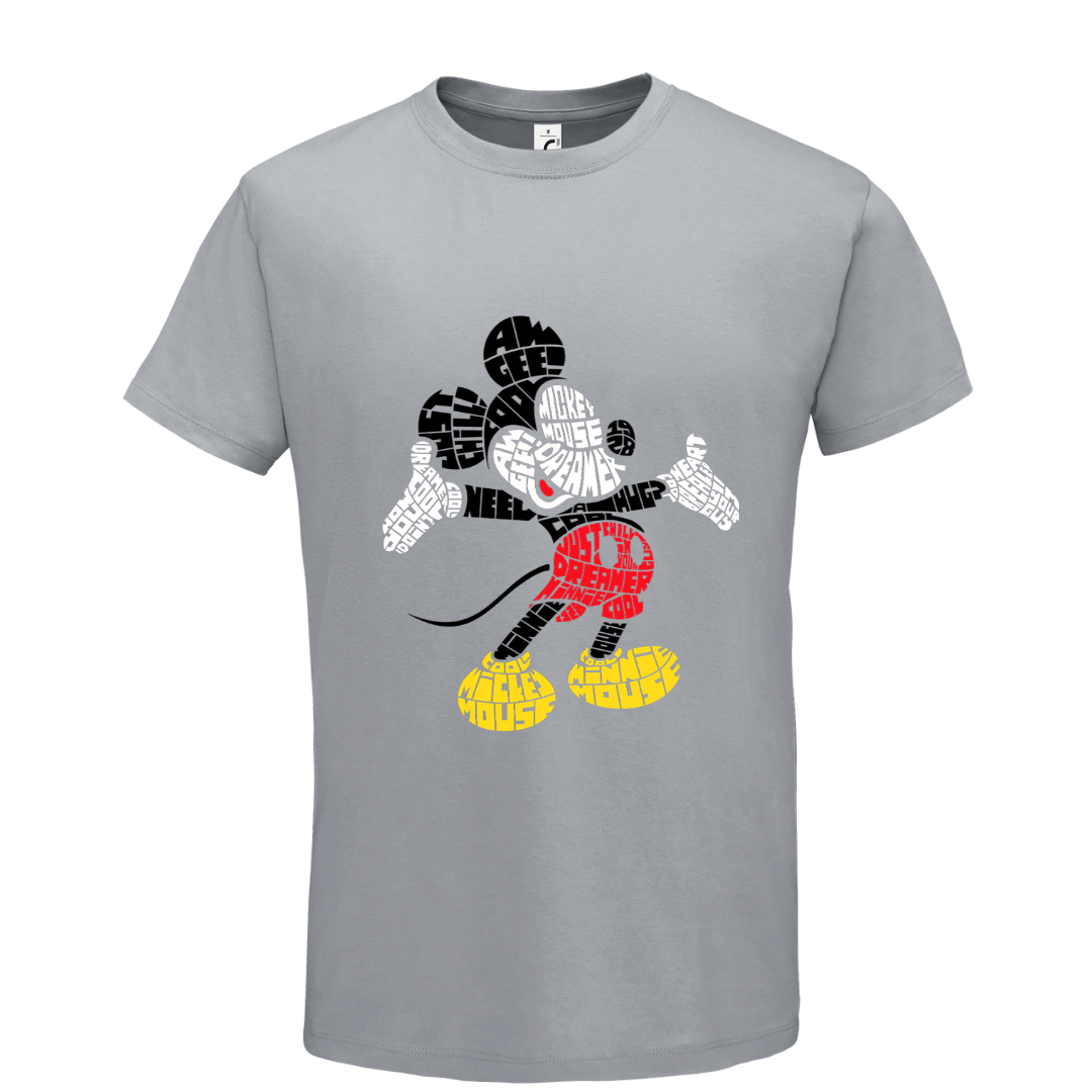T-shirt με ψηφιδωτή σταμπα Typograhy Mickey