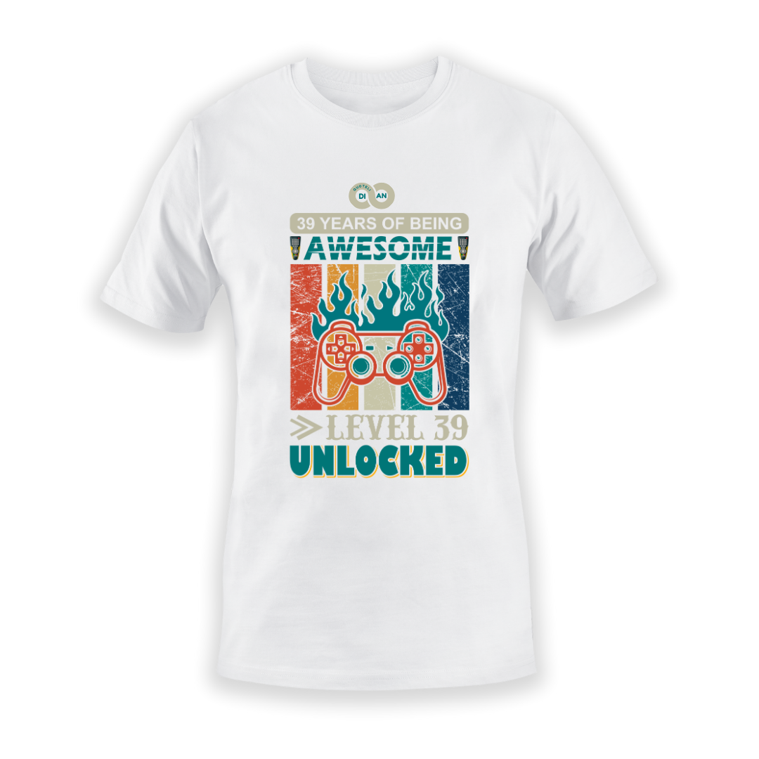 Τ-shirt Gaming 38 years awesome level unlocked