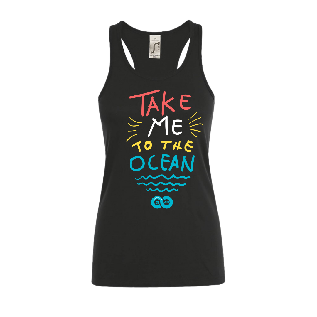 Τshirt Αμάνικο Γυναικειο Μάυρο Summer Take me to the ocean