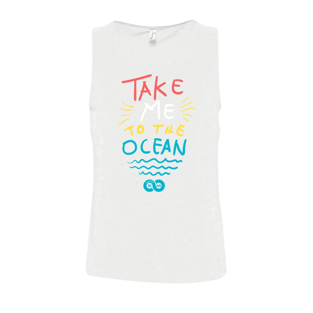 Τshirt Αμάνικο Αντρικό Λευκό Summer Take me to the ocean