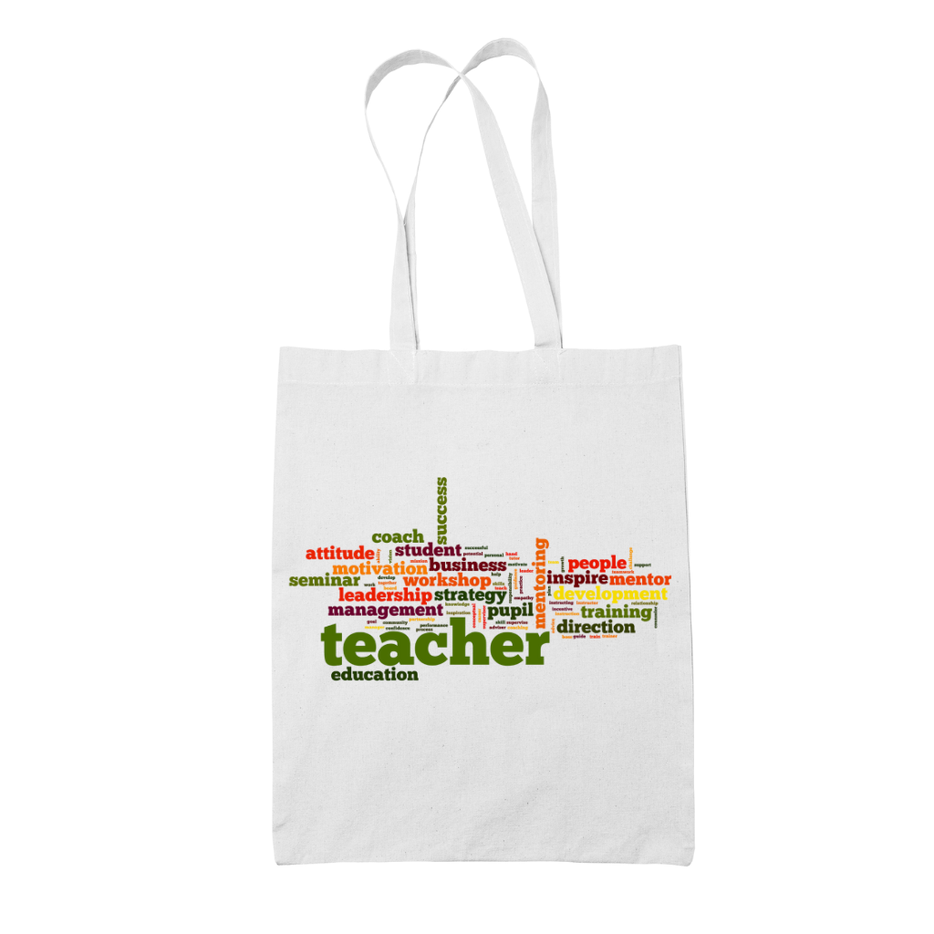 Tote bag τσάντα λευκή για δασκάλες "Teacher motivation"