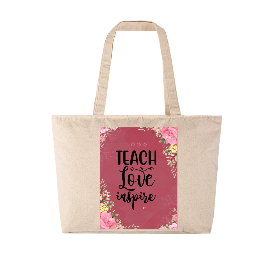 Στάμπα για δασκάλες "Teach Love Inspire Floral Pink" σε προϊον της επιλογής σας (505-20131)