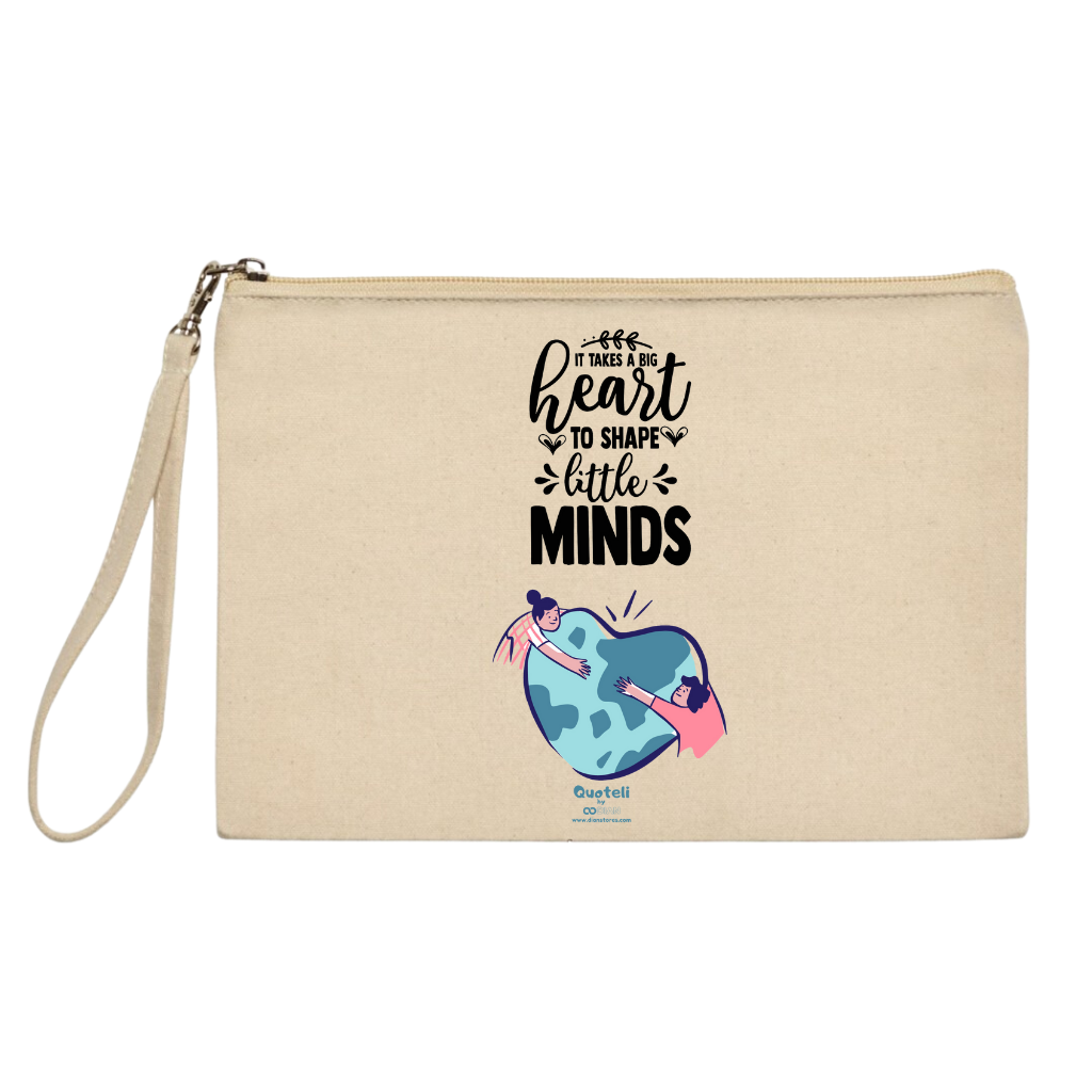 Νεσεσέρ μπεζ βαμβακέρη πάνινη για δασκάλες "Heart - Minds"