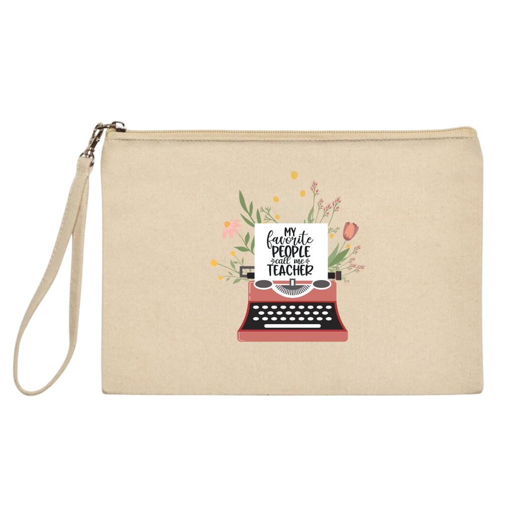 Νεσεσέρ μπεζ βαμβακέρη πάνινη για δασκάλες "My Favorite People call me Teacher"