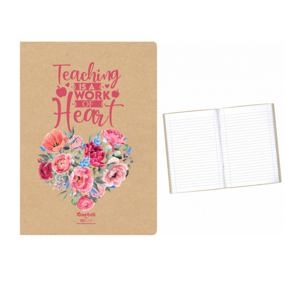Τετράδιο απλό για δασκάλες "Teaching is a work of Heart Floral"