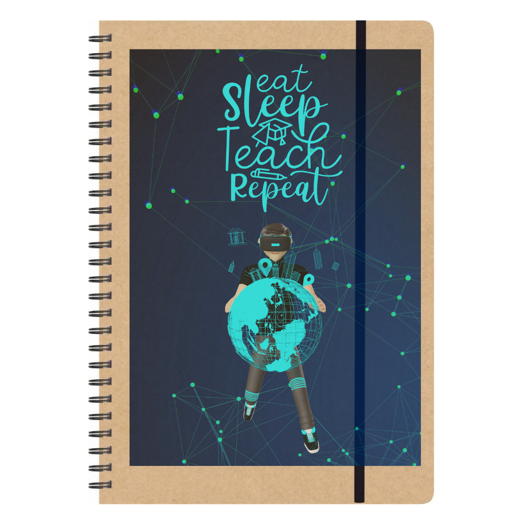 Τετράδιο σπιράλ για δασκάλες "Eat Teach Sleep Repeat"