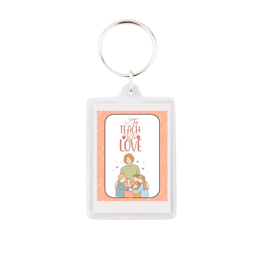 Μπρελόκ Plexiglass για δασκάλες "To teach is to love"