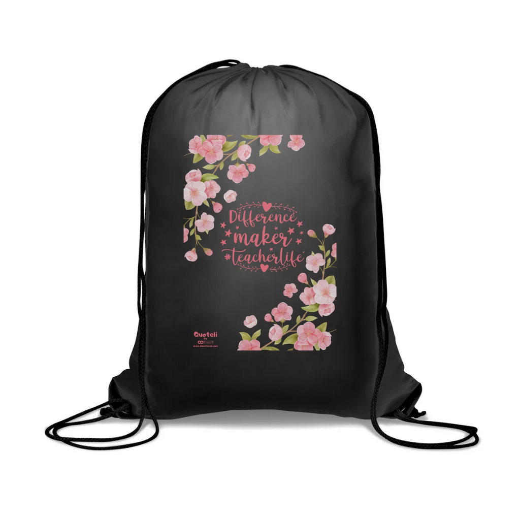 Σακίδιο πλάτης πολυέστερ μάυρο για δασκάλες "Difference makes teacherlife"