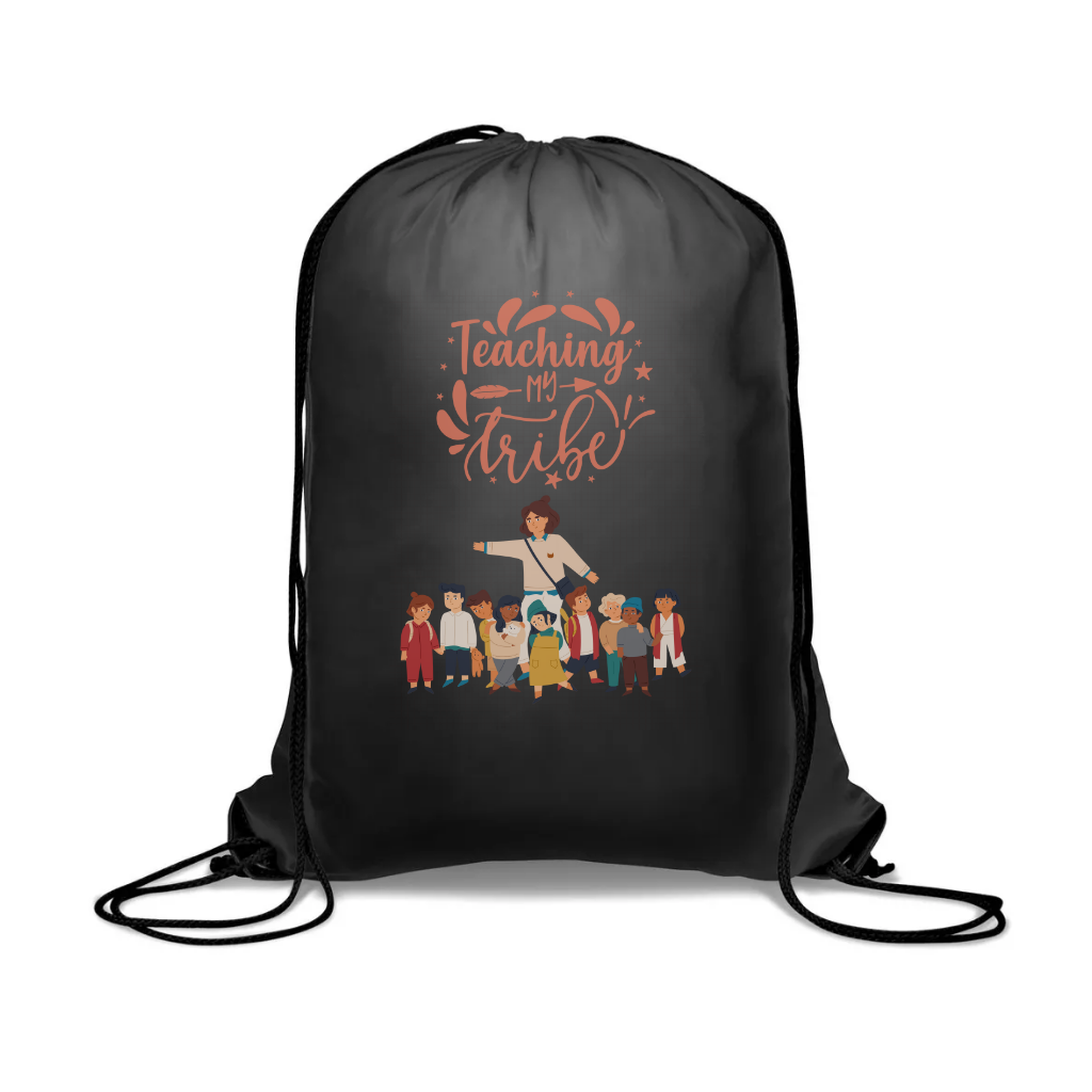 Σακίδιο πλάτης πολυέστερ μάυρο για δασκάλες "Teaching my tribe"
