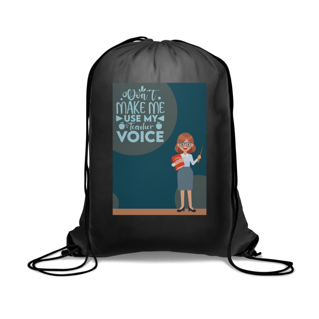 Σακίδιο πλάτης πολυέστερ μάυρο για δασκάλες "Don’t make me use my voice"