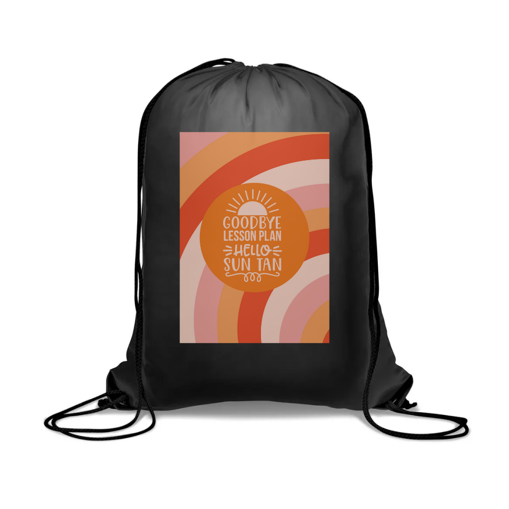 Σακίδιο πλάτης πολυέστερ μάυρο για δασκάλες "Goodbye Lesson Plan Hello Tan"