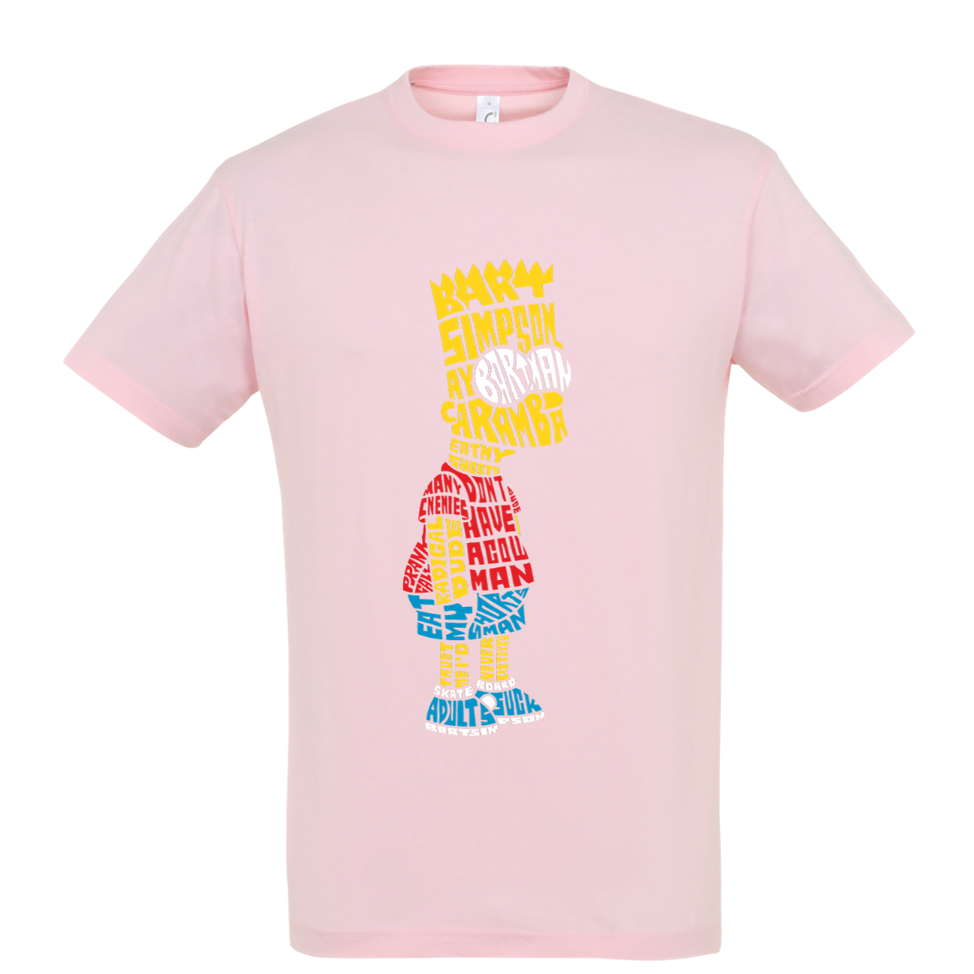 T-shirt με ψηφιδωτή σταμπα Typograhy Bart Simpson