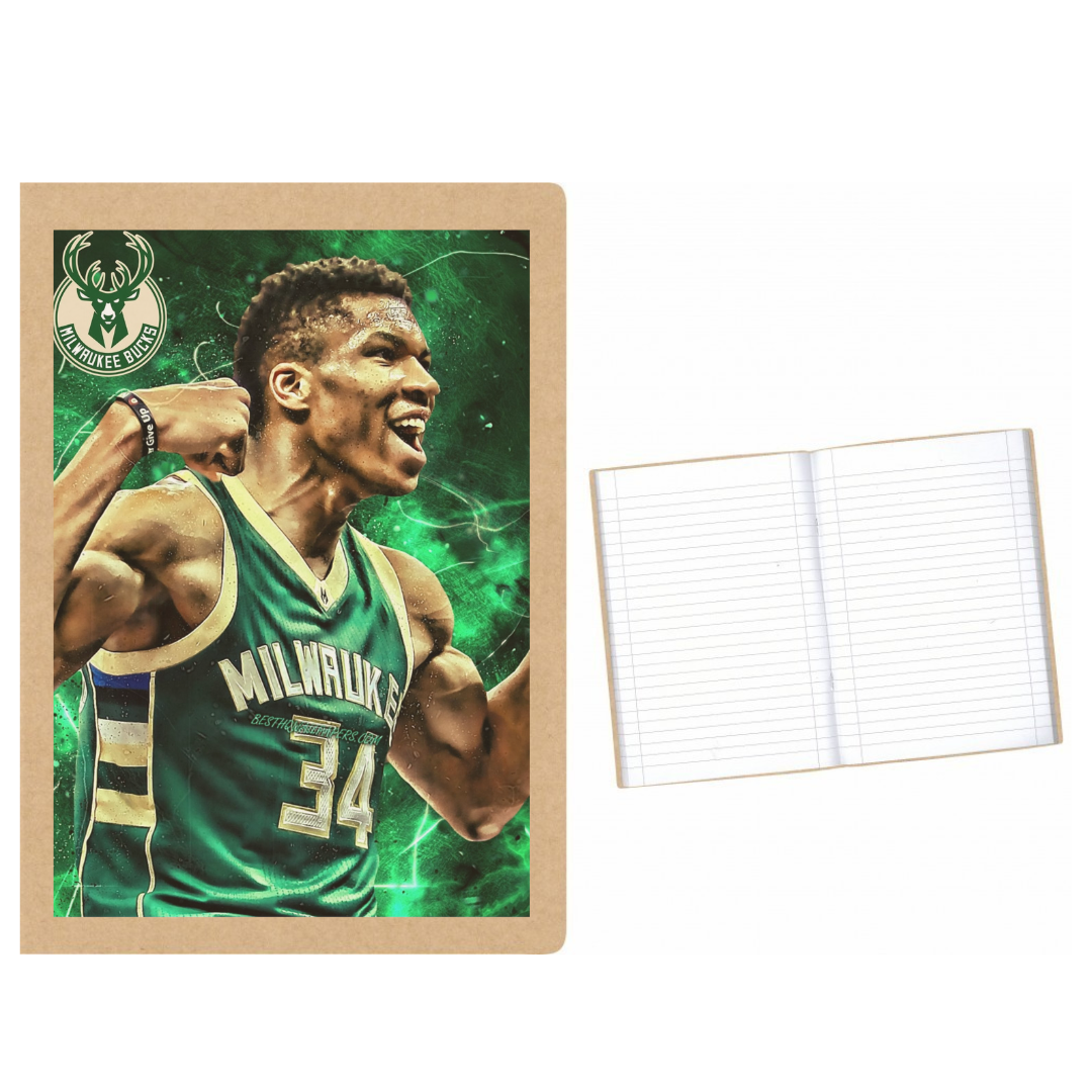 Milwaukee Bucks Antentokoumpo στάμπα σε Α5 τετράδιο