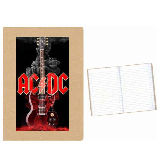 ACDC GUITAR στάμπα σε Α5 τετράδιο