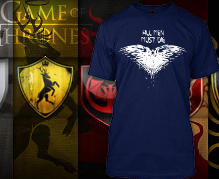 (TSGT-002) ΜΠΛΟΥΖΑΚΙ TSHIRT GAME OF THRONES ALL MEN MUST DIE BLUE
