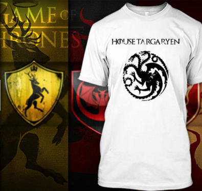 (TSGT-019) ΜΠΛΟΥΖΑΚΙ TSHIRT GAME OF THRONES HOUSE OF TARGARYEN WHITE