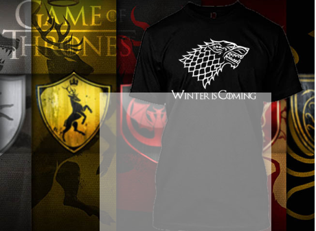 (TSGT-060) ΜΠΛΟΥΖΑΚΙ TSHIRT GAME OF THRONES WINTER IS COMING BLACK