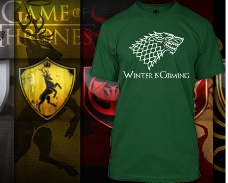 (TSGT-062) ΜΠΛΟΥΖΑΚΙ TSHIRT GAME OF THRONES WINTER IS COMING GREEN