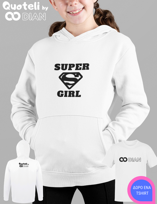 Παιδικό Φούτερ Quoteli Super Girl