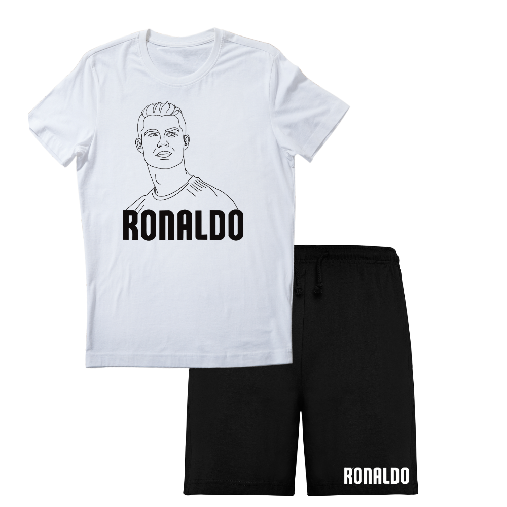 Σετ Μπλουζάκι & Σορτσάκι βαμβακερά Ronaldo σκίτσο