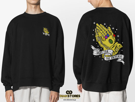 Φούτερ Μπλόυζα Infinity Gauntlet-PRAY FOR THE UNIVERSE