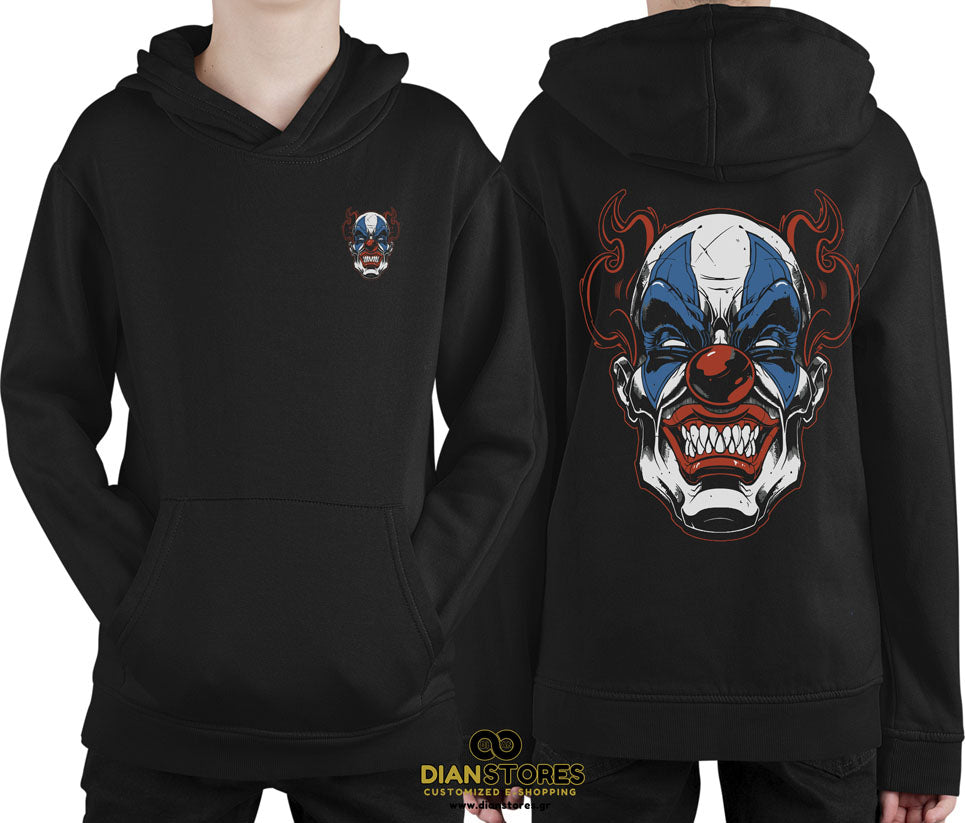 Φούτερ με κουκούλα Evil clown