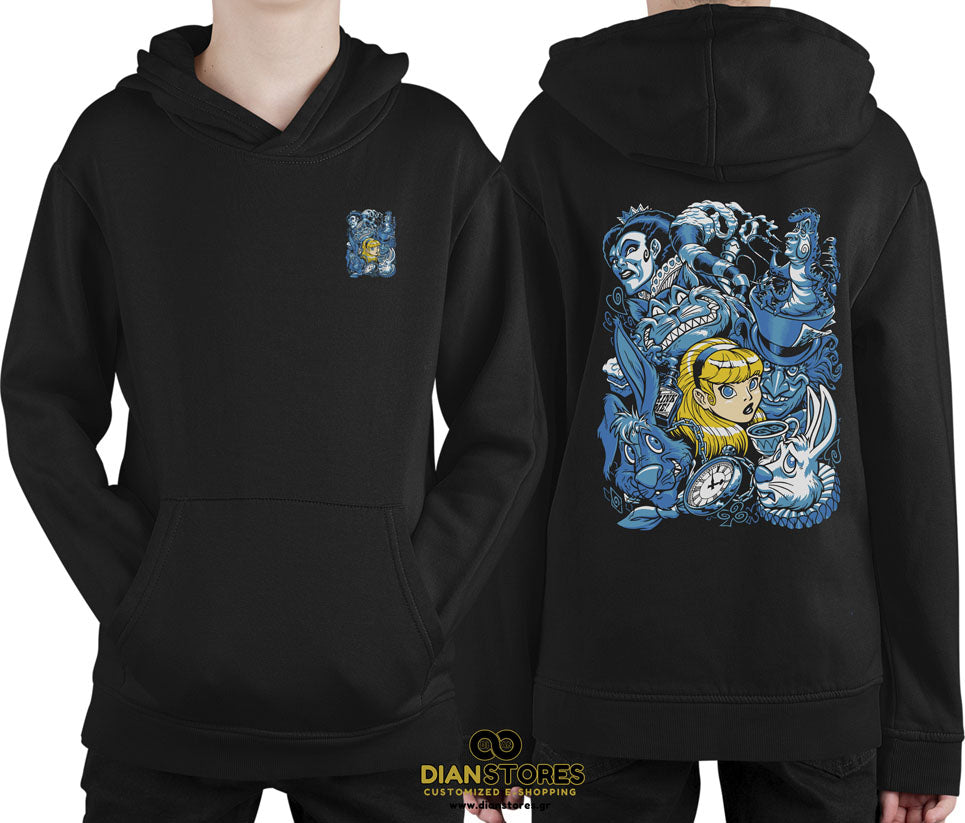 Φούτερ με κουκούλα Alice in Wonderland