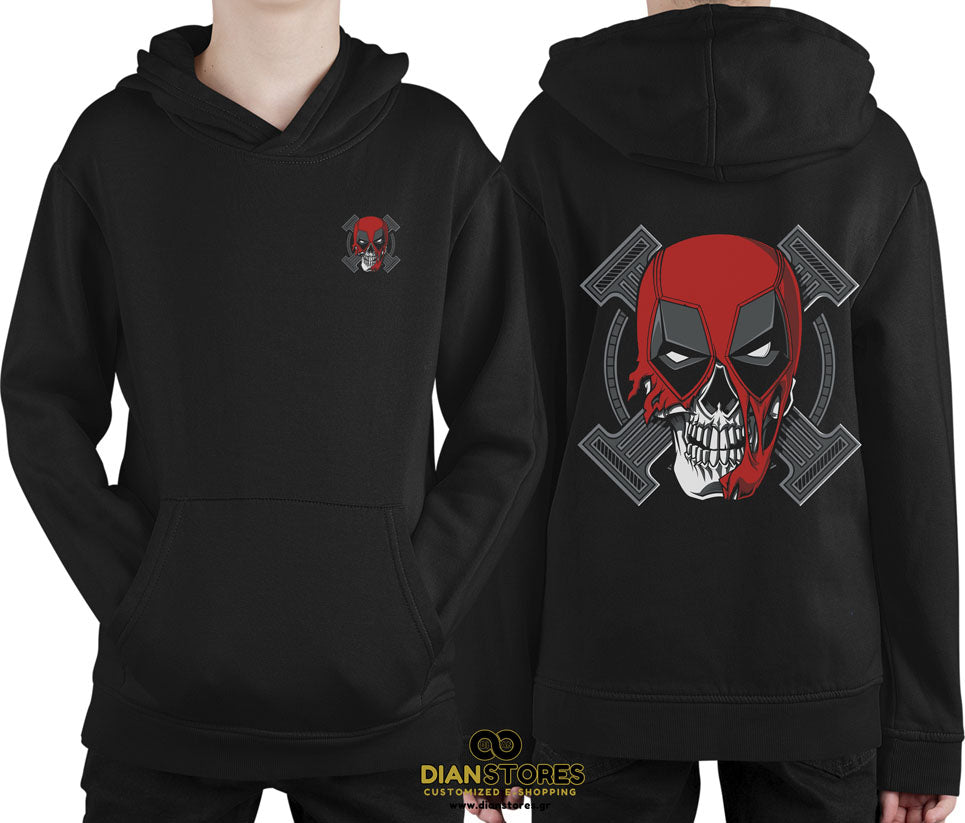 Φούτερ με κουκούλα Deadpool Skull