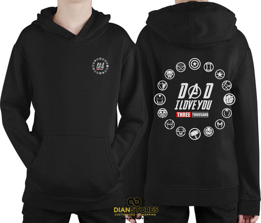 Φούτερ με κουκούλα Avengers DAD I LOVE YOU THREE THOUSAND