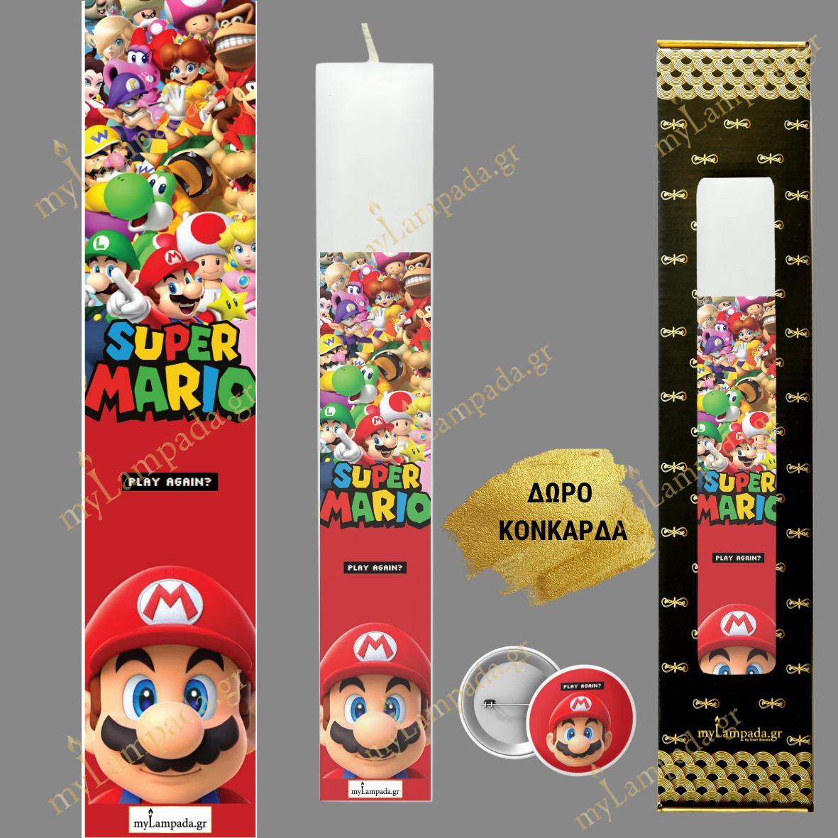 Λαμπάδα Supermario  ΡΕΤΡΟ ΚΑΡΤΟΥΝ