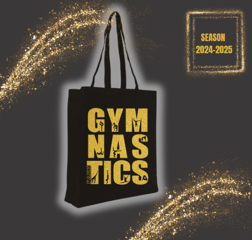 Tote bag Μαύρη GOLD GLITTER Gymnastics ΓΑΣ Καλύβια season 2024-2025