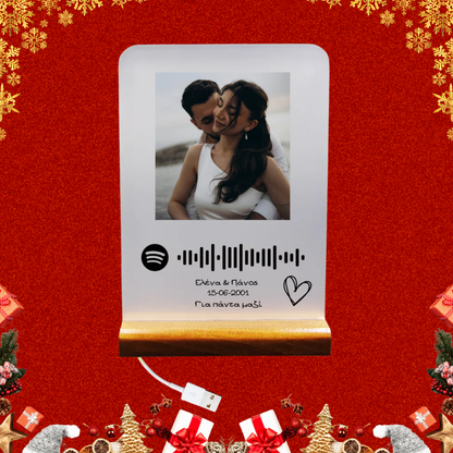 Κορνίζα φωτιζόμενη με φωτογραφία & Τραγούδι Spotify