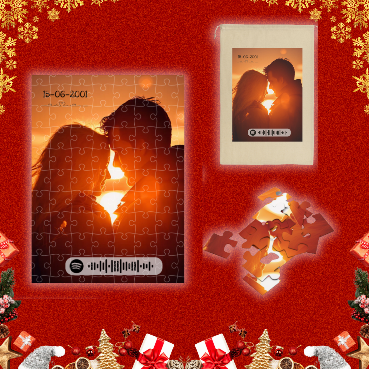 Puzzle σε κομμάτια & πουγκί με φωτογραφία & τραγούδι