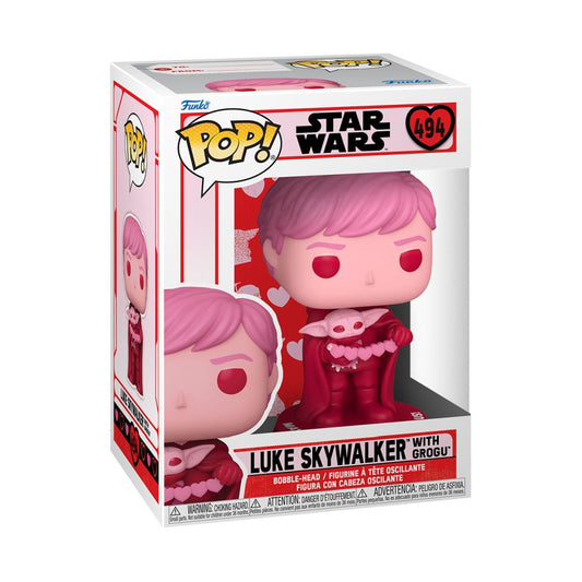 Funko Pop! Star Wars: Valentines S2 - Luke Skywalker with Grogu #494 Bobble-Head Vinyl Figure