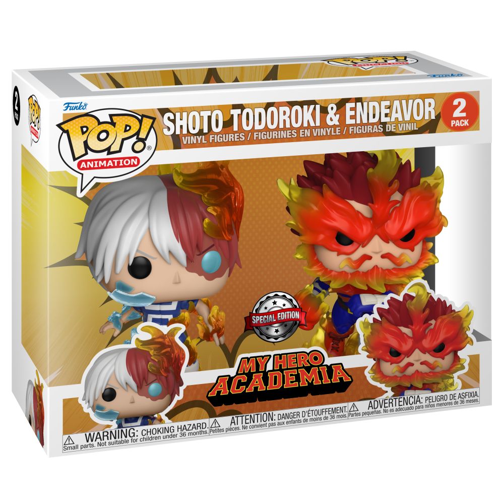 Funko Pop! 2-Pack Animation: My Hero Academia S9 - Shoto Todoroki & Endeavor (Special Edition) Vinyl Figure