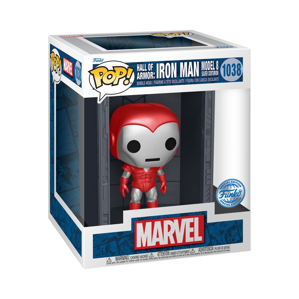 Funko Pop! Deluxe: Marvel Hall of Armor: Iron Man Model 8 Silver Centurion (Mettalic) (PX Previews Exclusive) #1038 Bobble-Head Vinyl Figure