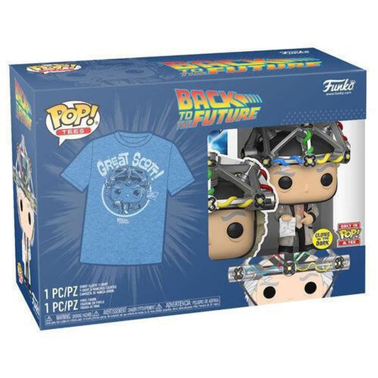 Funko Pocket Pop! & Tee (Adult): Back to the Future - Doc with Helmet (Glows in the Dark) Vinyl Figure & T-Shirt (M)