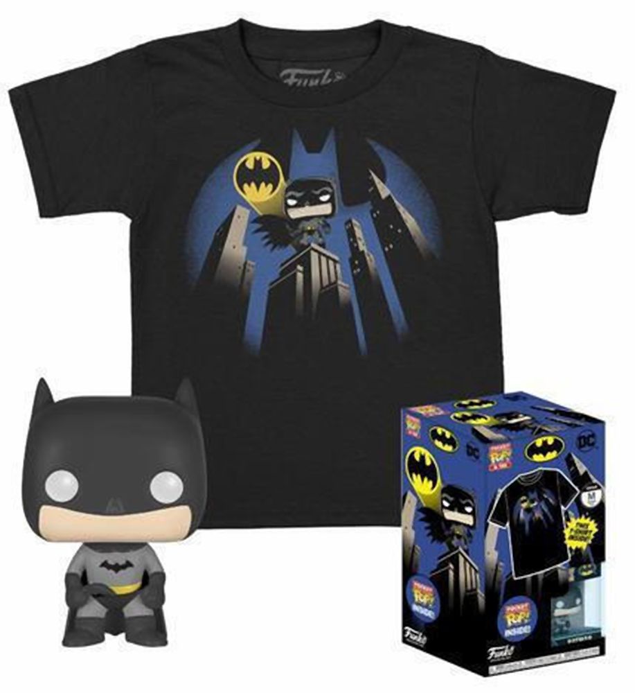 Funko Pocket Pop! & Tee (Child): DC - Batman (Special Edition) Vinyl Figure & T-Shirt (L)