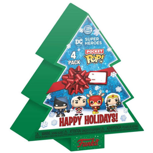 Funko Pocket Pop! 4-Pack Marvel - Happy Holidays Tree Box (Glows in the Dark) (Diamond Collection) Vinyl Figures Keychain