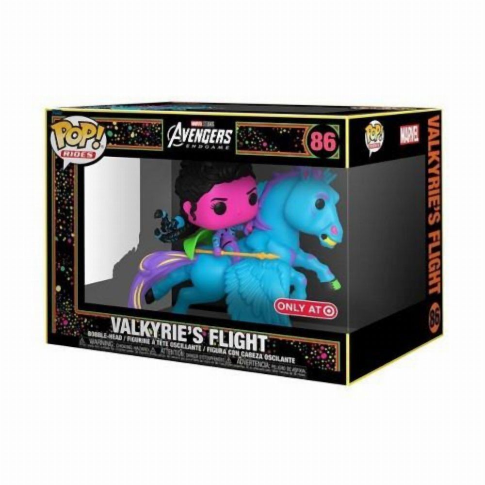 Funko Pop! Rides Deluxe: Marvel Avengers End Game Valkyries's Flight (Blacklight) (Special Edition) #86 Bobble-Head Vinyl Figures